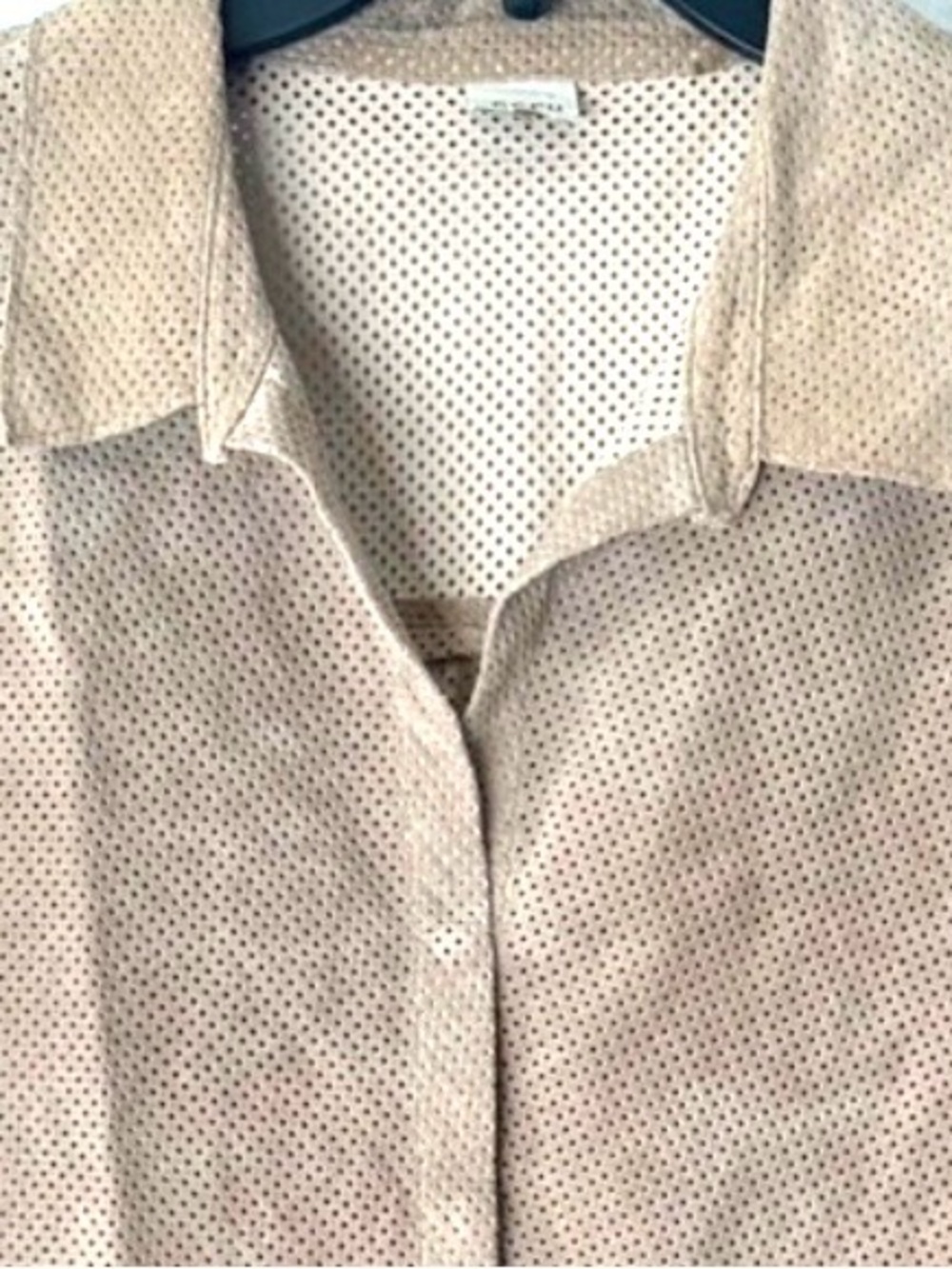 Ecru Suede Leather Jacket size XL - Picture 6 of 9